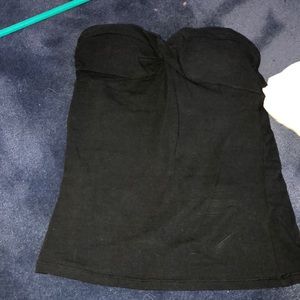 Black strapless top